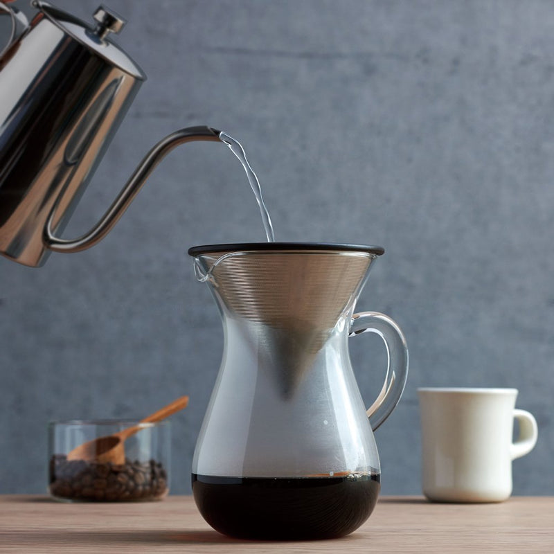 [Australia - AusPower] - Kinto 1.1 Liter Carafe Coffee Set with Strainer No Need for Paper Filters 4 cup, 1.0 L 