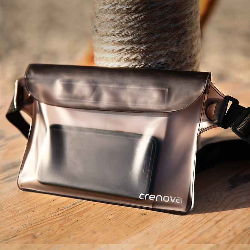 [Australia - AusPower] - Crenova 2 pack waterproof pouches with waist strap AND 1 screen touchable phone case Super Lightweight, Bigger Space, Adjustable and Extra-Long Belt 