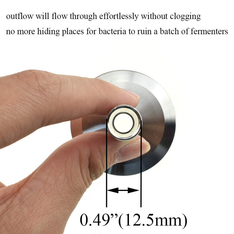[Australia - AusPower] - Hahiyo 1/2 Inch Diameter Sanitary Hose Fitting Clean Welds Consistent Threads Groove No Burrs Quality Stainless Steel Tri Clamp Adapter 1 Piece for Fermentation Tanks Kettle Brewing Silicone Pipe 1/2"-1Pcs 