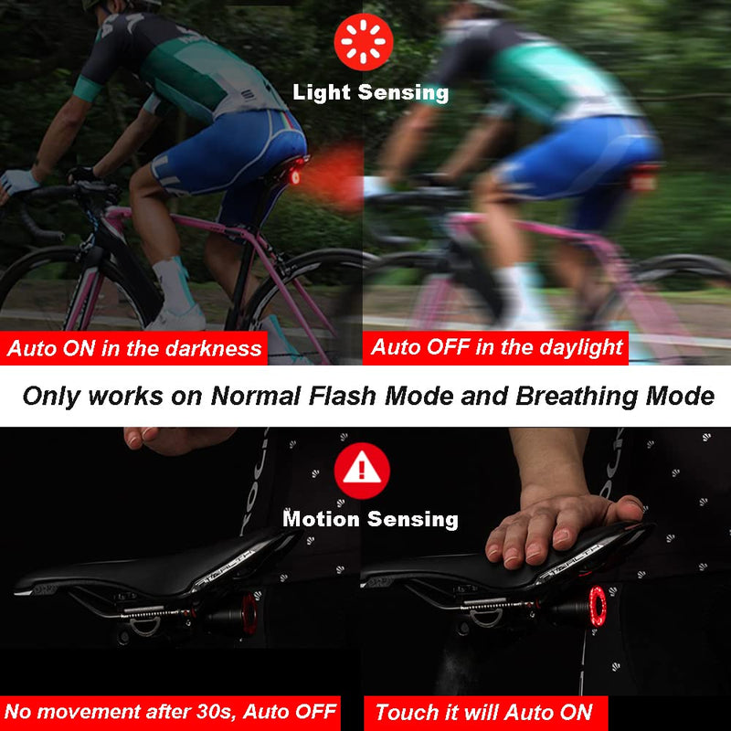 [Australia - AusPower] - G Keni Smart Bike Tail Light, Brake Sensing Rear Lights, Ultra Bright LED Warning Bicycle Flashlight, USB Rechargeable, Auto On/Off Sensor, IPX6 Waterproof, Cycling Safety Back Taillight Accessories 