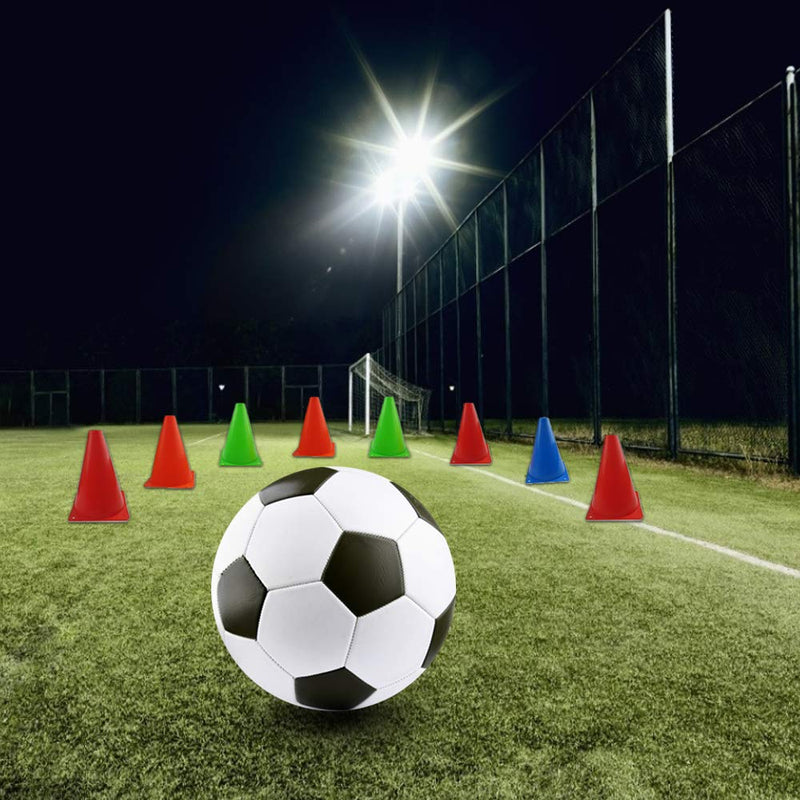 [Australia - AusPower] - Mirepty 7 Inch Plastic Traffic Cones Sport Training Agility Marker Cone for Soccer, Skating, Football, Basketball, Indoor and Outdoor Games Orange, 12 Pack 