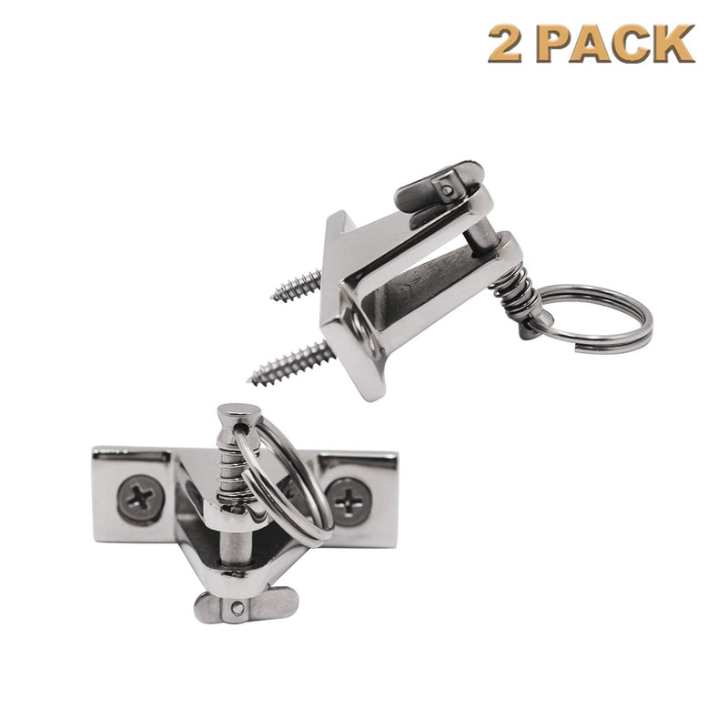 [Australia - AusPower] - SHENGHUISS 2 Pack Bimini Top 90° Deck Hinge Stainless Steel 316 Deck Marine Flat Mount Hardware with Removable Pin and Installation Screws 