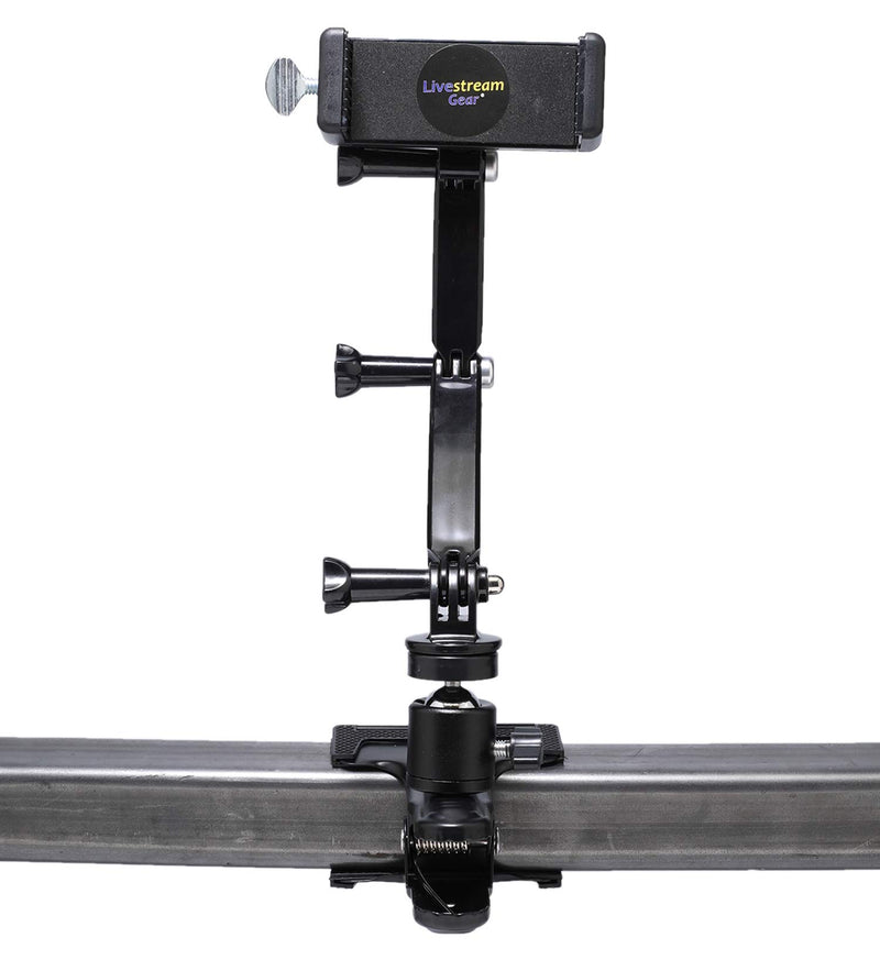 [Australia - AusPower] - Livestream Large Phone - Ball Head Clamp Mount with Extension Kit for Desk or Table (Mount Opens from 80mm to 102mm). Easily Adjust Height of Device for Videos, Reading, or Live Streaming. 