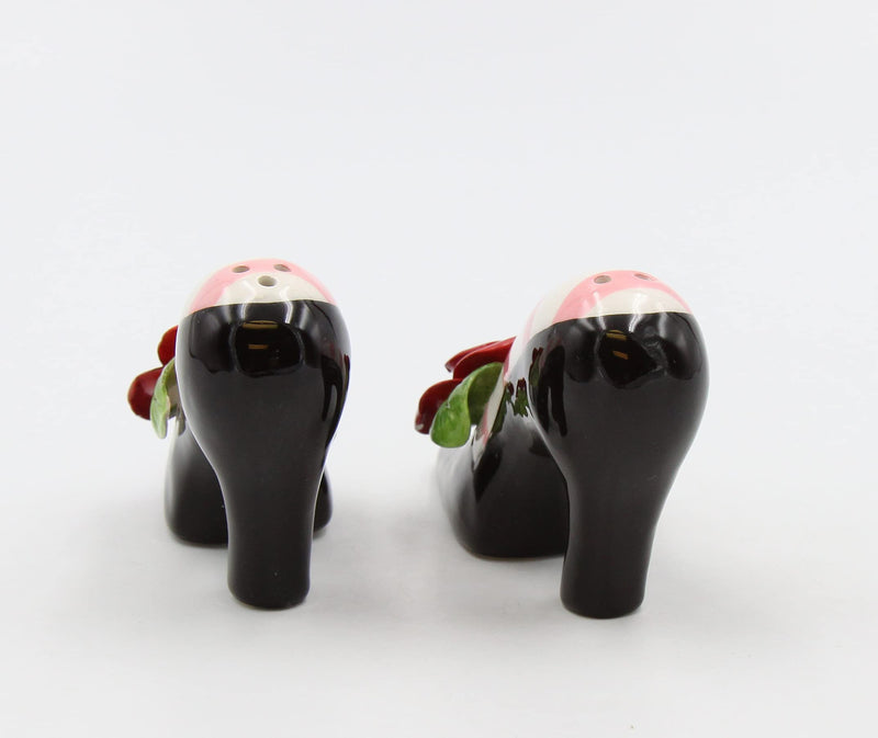[Australia - AusPower] - Appletree Design Black Heels with Red Rose Salt and Pepper Set, 2-3/8-Inch 