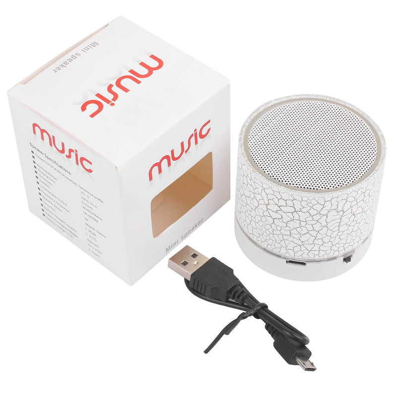 [Australia - AusPower] - Portable Wireless Mini Bluetooth Speaker,AICase Super Bass Stereo Rechargeable Speaker with LED Lights White 