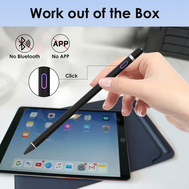 [Australia - AusPower] - Stylus Pen for iPad, Active Pencil Compatible with Apple iPad Pro 9.7/10.5/11/12.9 Inch Air 2nd/3rd/4th iPad 4/5/6/7/8/9th Gen Mini 4/5/6th Alternative Drawing Writing Stylist for Touch Screens Warm Black 