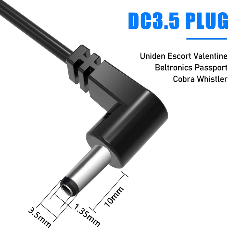 [Australia - AusPower] - Radar Detector Hardwire Kit,Direct Wire Wiring kit for Escort Valentine One Uniden Beltronics Cobra Radar Detector Quick Connection Plug and Play Power Cord Cable Black2 