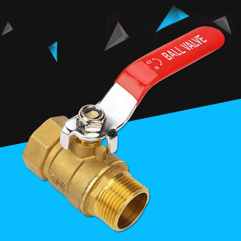 [Australia - AusPower] - Akozon 3/4"BSP Brass Ball Valve Shut Off Switch DN20 Male and Female Thread Dual Direction Pipe Fitting for Water 