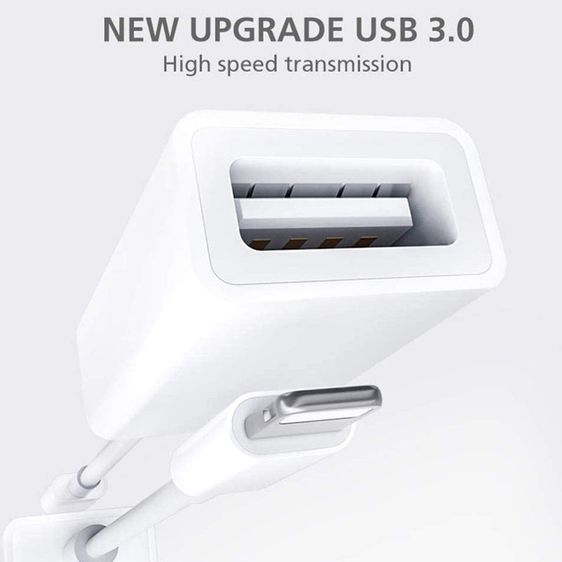 [Australia - AusPower] - [Apple MFi Certified]Apple Lightning to USB Camera Adapter USB 3.0 OTG Cable Adapter Compatible with iPhone/iPad,USB Female Supports Connect Card Reader,U Disk,Keyboard,Mouse,USB Flash Drive-Plug&Play 1 
