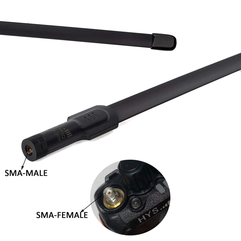 [Australia - AusPower] - HYS SMA Male Base 19.8inch HT Antenna, CS Tactical Foldable 2m/70cm Walkie Talkie Antennas for TYT MD-UV380 YAESU VX-6R Yaesu FT50RH FT60 Kenwood TH-D74(Black) 