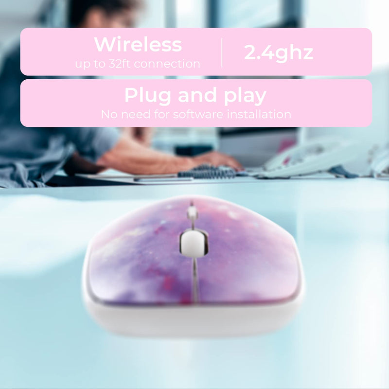 [Australia - AusPower] - iJoy Wireless Mouse. 2.4G Wireless Mouse with USB Receiver for Laptop, Desktop, Chromebook and More. Slim Cordless Mouse with 3 Adjustable Dpi Settings and Up to 32 Feet Wireless Range (Tye Dye) Tye Dye 
