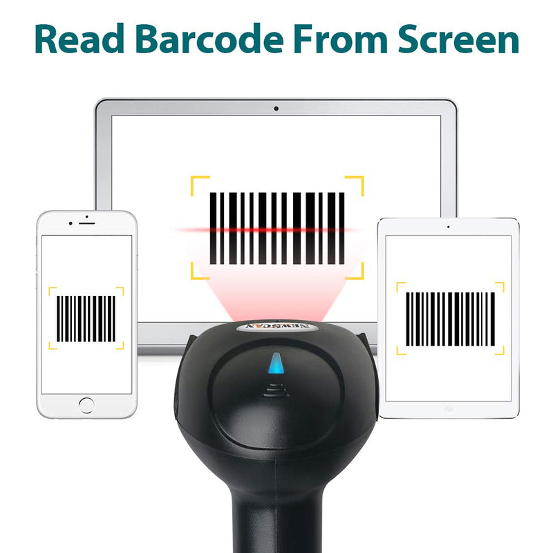 [Australia - AusPower] - Wireless Barcode Scanner 2-in-1 (2.4Ghz Wireless+USB 2.0 Wired) Rechargeable 1D Barcode Reader USB Handheld Bar Code Scanner with USB Receiver 