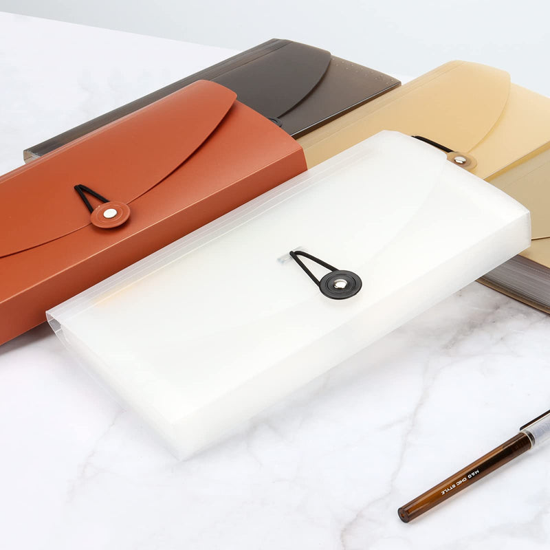 [Australia - AusPower] - Oak-Pine 13 Pocket Receipt Folder/ Accordion File Organizer/ Plastic Check Bill File Folder/Expanding File Folder/ Expanding Coupon Organizer with Labels/ Document Organizer Folder (White Translucent) White Translucent 