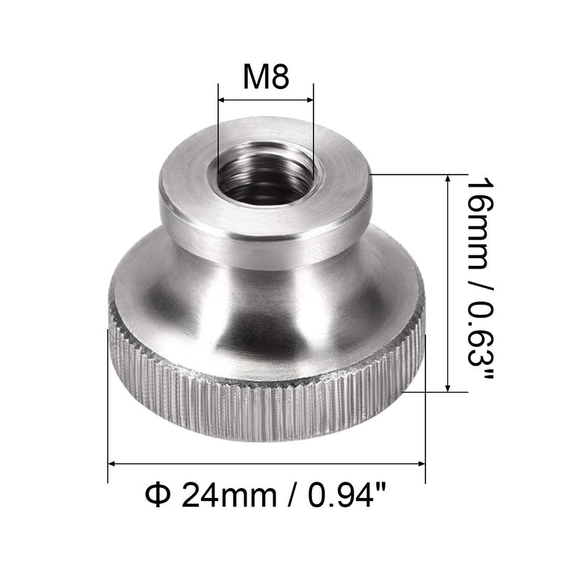 [Australia - AusPower] - uxcell Knurled Thumb Nuts - M8 Round Knobs with 304 Stainless Steel - 4 Pcs 