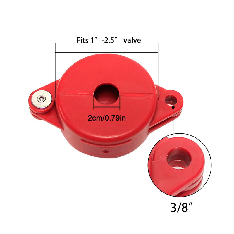 [Australia - AusPower] - Wisamic Gate Valve Lockout - 1 inch to 2-1/2 inches with 3/8 inch Diameter Padlock Hole for Hose Bib Lock, Petroleum, Natural Gas Valve, Chemical Industry- Red 