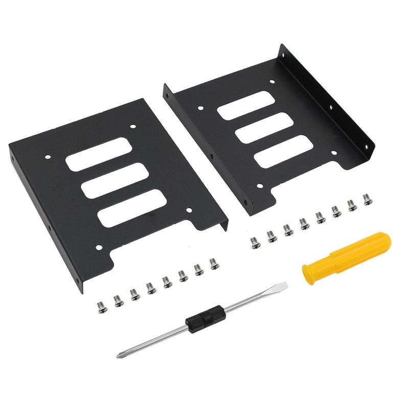 [Australia - AusPower] - PHITUODA 8Pcs 2.5" to 3.5" SSD HDD Hard Disk Drive Bays Holder Metal Mounting Bracket Adapter with Screws for PC Pack of 8 
