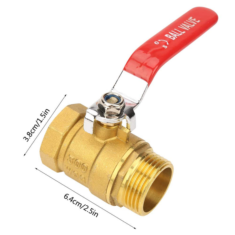 [Australia - AusPower] - Brass Ball Valve,1" BSP DN25 Level Handle Brass Pipe Ball Valve Male and Female Thread 