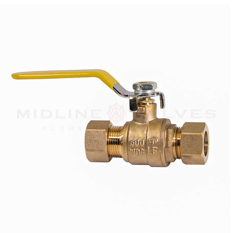 [Australia - AusPower] - Midline Valve 822M234 Full Port Ball Valve 1/2 in. Compression Connections Forged Brass Single Pack 1/2 in. 