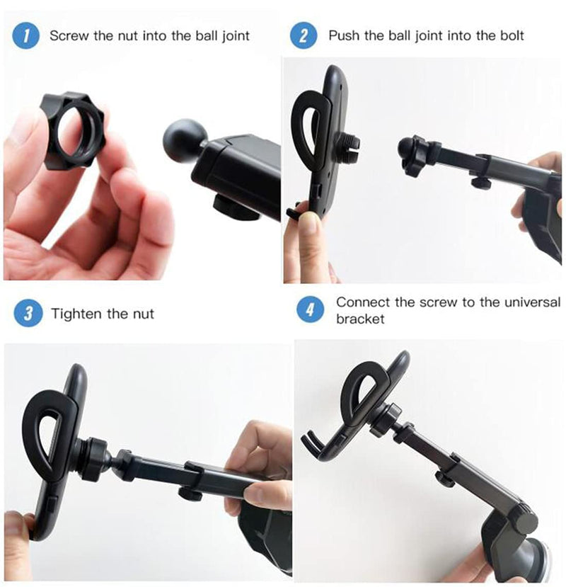 [Australia - AusPower] - Phone Holder for Car Phone Mount for Car Dashboard Dash Car Phone Holder Suction Cup with Long Arm Easy Clamp Cradle in Vehicle Compatible with All iPhone Samsung LG and Other Android Smartphones 