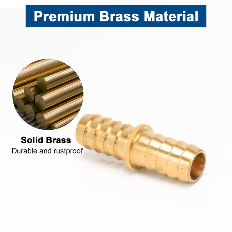 [Australia - AusPower] - BathAce Brass Hose Barb Fitting Splicer Mender, Quick Connect Threaded Pipe Adapter Heavy Duty M Type Fitting Union Air Gas Water Fuel, 2 Pack (1/2 Barb x 1/2 Barb) 1/2 Barb x 1/2 Barb 