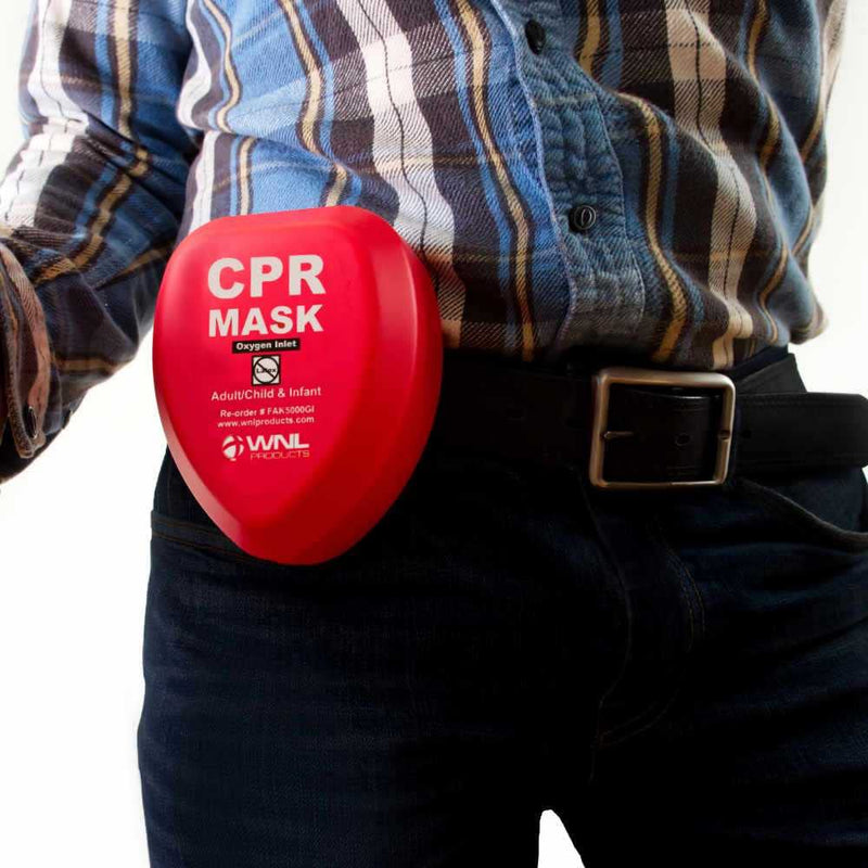 [Australia - AusPower] - WNL Products CPR Rescue Mask, Adult/Child & Infant Pocket Resuscitator, Hard Case Kit with Belt Clip 2-Pack 