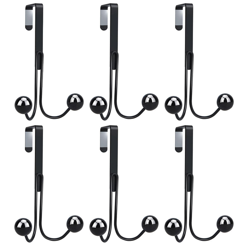 [Australia - AusPower] - 6 Packs Over The Door Hanger Hooks, Suitable for Door Hanger , Bathrooms, Drawers, Wardrobe Doors, Towel Hooks, Hooks for Hanging Coats, Hats, Robes, Clothes, (Black) Black 