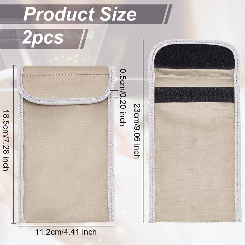[Australia - AusPower] - OLYCRAFT 2pcs Anti Radiation Cell Phone Sleeve Security Pouch Faraday Bag 5G GPS EMF RFID Signal Blocking Bag Shielding Pouch for Phone Electronic Devices Wallet Privacy Protection Silver 4.4x7.3 Inch 