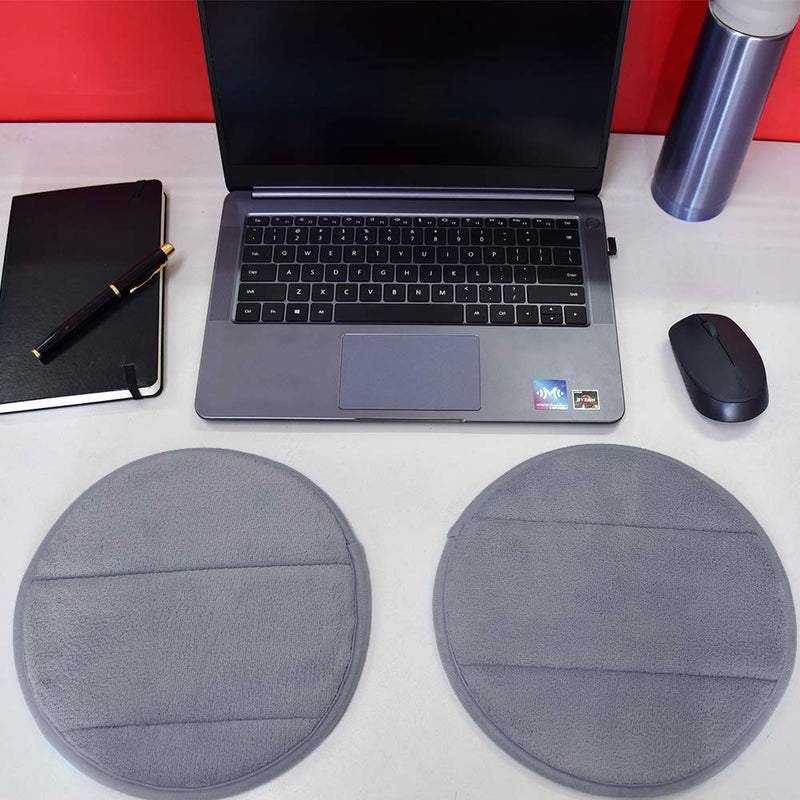[Australia - AusPower] - 2Pcs Portable Round Computer Wrist Elbow Rest Pad, AUHOKY Upgraded Thickened Cotton Keyboard Elbow Pad, Premium Arm Support Mat for Office Table Desktop Working Gaming-Less Strain (9.8 Inch) (Gray) Gray 