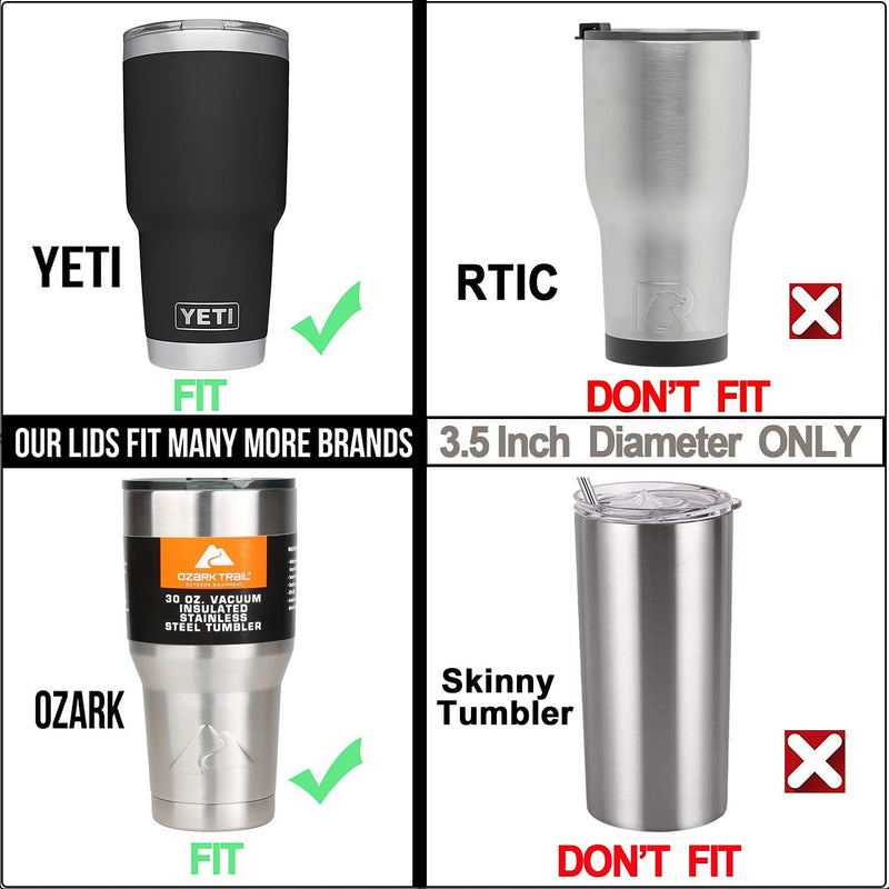 [Australia - AusPower] - Tumbler Lid for 30 Oz Yeti Rambler, Old Style RTIC, Ozark Trails and more Cooler Cup, Sliding Splash Proof and Straw Friendly 1 Count (Pack of 1) 30 Ounce (Pack of 1) 