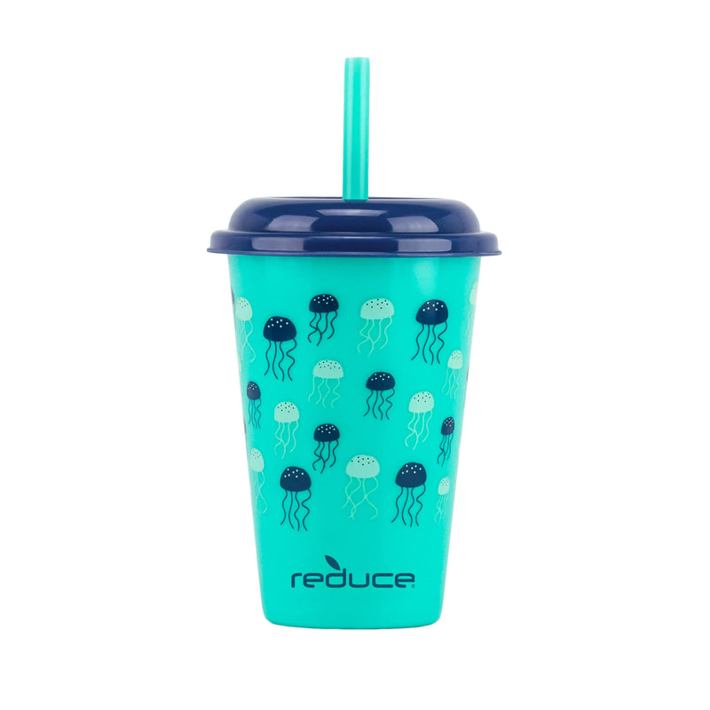 [Australia - AusPower] - Reduce GoGo's – 12 oz Kids Tumbler Set, 5 Pack – Plastic Kids Cups with Straws and Lids – Dishwasher Safe, BPA Free – An Ideal Kid's Cup for Smoothies – Mix and Match, 5 Fun Designs, Sweet 5 Count (Pack of 1) Strawberry Banana 