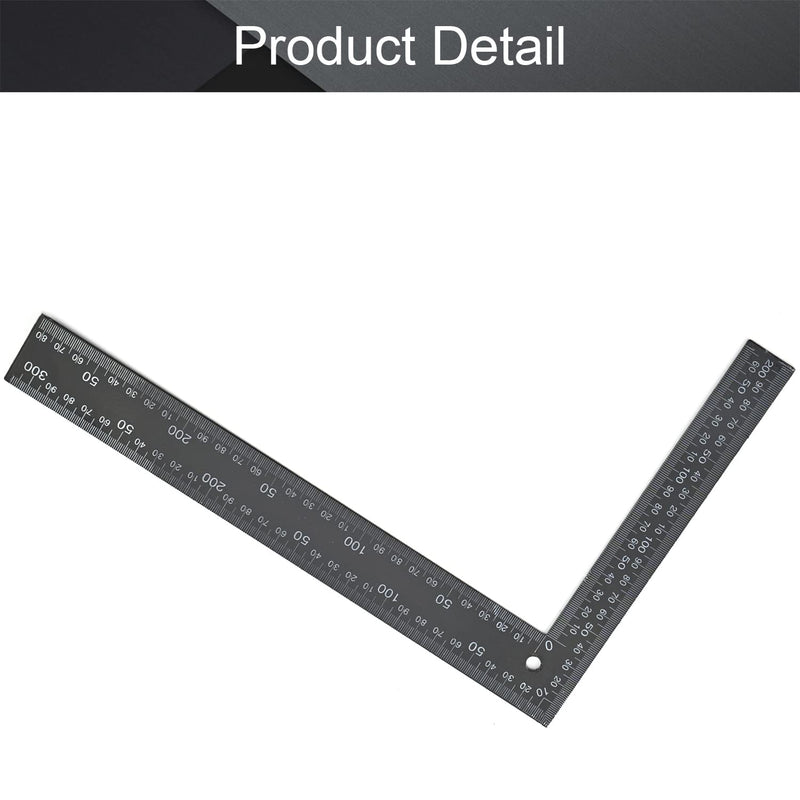 [Australia - AusPower] - Utoolmart 20×30CM Black Square Stainless Steel Framing Square Right Angle Ruler Thicken Try Square Ruler Tools for Carpenter Engineer 1pcs 