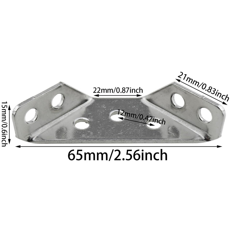 [Australia - AusPower] - Heyous 4PCS Trapezoidal Corner Bracket Stainless Steel Corner Bracket Silver Multipurpose Trapezoidal Shelf Bracket 2.56 Inchx0.87 Inch Used for Table and Shelf and Cabinet Edge 