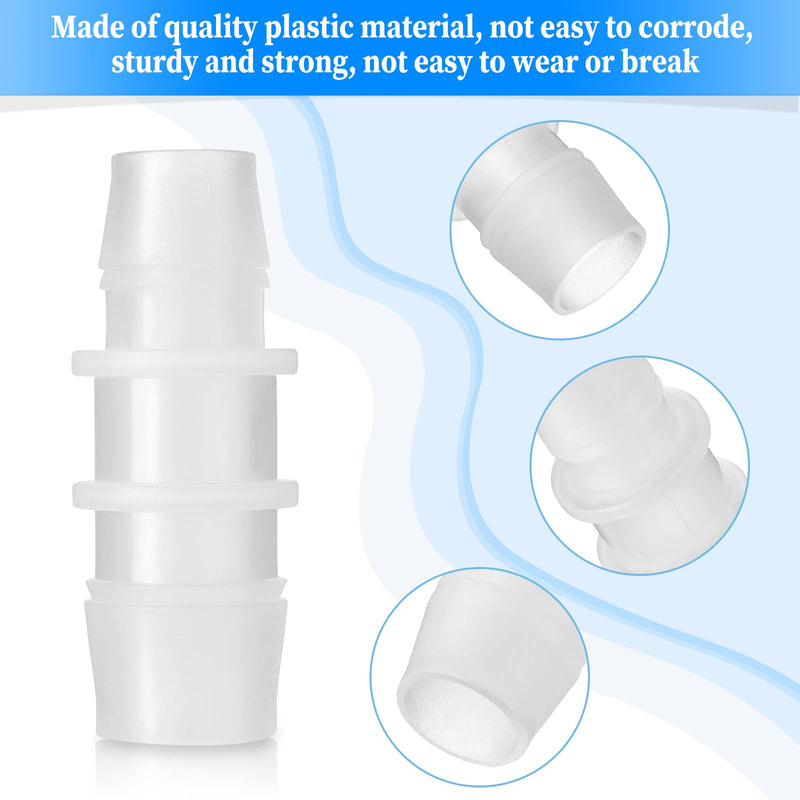 [Australia - AusPower] - 16 Pieces Plastic Hose Barb Fitting 5/8 Inch to 1/2 Inch Barbed Splicer Plastic Reducer Hose Coupler Plastic Hose Fittings White Joint Adapter Union Fitting 