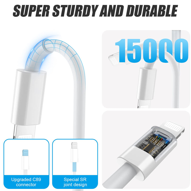[Australia - AusPower] - 3 Pack USB C to Lightning Cable 6ft, [Apple MFi Certified] iPhone USB Type C to Lightning Fast Charging Cord for iPhone 13 12 11 Pro XR XS iPad Pro 