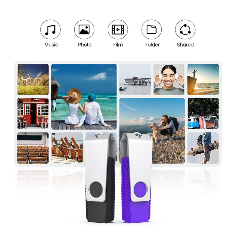 [Australia - AusPower] - Aiibe 16GB Flash Drive 3.0 10 Pack 16GB USB Flash Drive USB 3.0 Thumb Drives USB Drive 16GB Jump Drive Memory Stick Multi Pack(16GB, 10 Pack, 5 Mixed Colors: Black Red Cyan Green Purple) 16GB 3.0 10Pack Multicoloured 