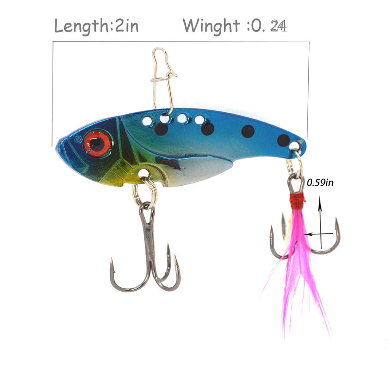 [Australia - AusPower] - WANBY Proven Explosive Color Special Spinner Spoon Swimbait Vibrating Jigging Freshwater Saltwater Fishing Lures with Hook Fishing Tackle for Trout Bass Salmon 7pcs 