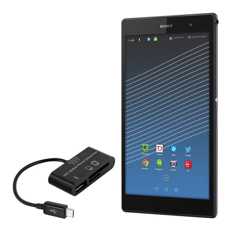 [Australia - AusPower] - MXTECHNIC 3 in 1 Micro USB OTG Host Adapter SD Card Reader Camera Card Reader Hub, OTG Mobile Phone Connection Host, USB 2.0 SD Card Adapter Kit for Android/Computer/Printer 