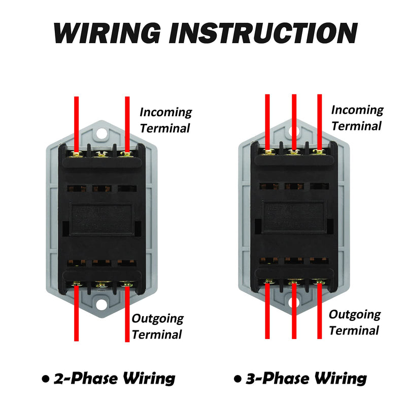 [Australia - AusPower] - mxuteuk Push Button Switch Latching 3 Phase On/Off Start Stop Switch 10A AC 220V/380V, 1 Year Warranty LC3-10 