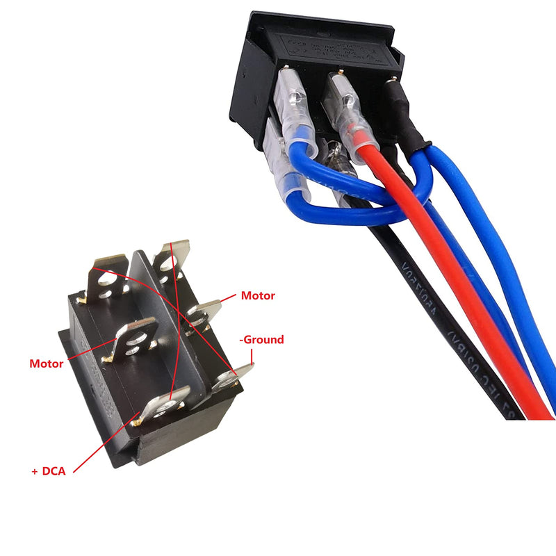 [Australia - AusPower] - 3PCS Momentary Polarity Reverse Switch DC 12V 20A Motor Control DPDT 6 Pin 3 Position (ON)-Off-(ON) Automatic Reset Boat Rocker Toggle Switch with Wire 
