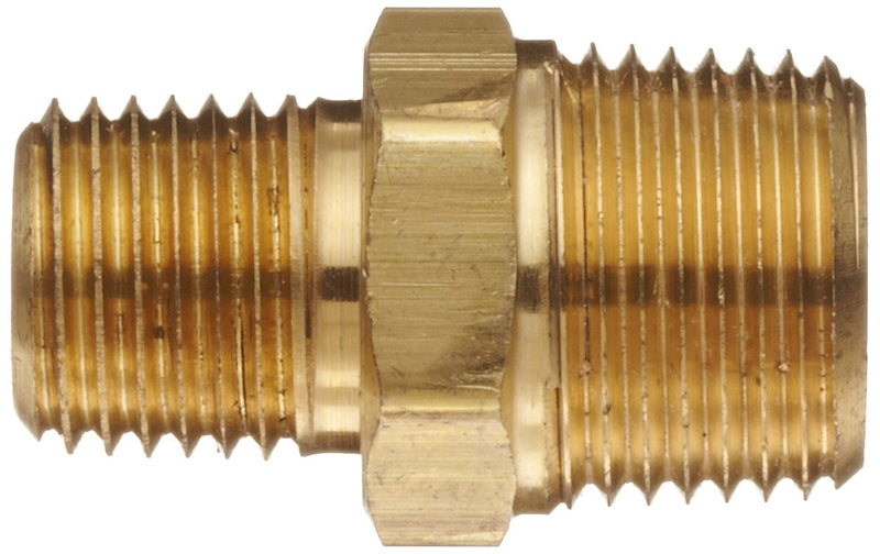 [Australia - AusPower] - Anderson Metals 56123-0804 Brass Pipe Fitting, Reducing Hex Nipple, 1/2" Male Pipe x 1/4" Male Pipe 1/2" x 1/4" 