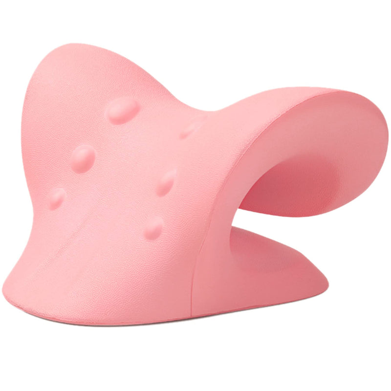 [Australia - AusPower] - Neck and Shoulder Relaxer, Cervical Traction Device for TMJ Pain Relief and Cervical Spine Alignment, Chiropractic Pillow, Neck Stretcher(Pink) Pink 