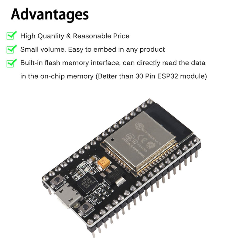 [Australia - AusPower] - AITRIP 3PCS Development Board 2.4 GHz Dual Core WLAN WiFi + Bluetooth 2-in-1 Microcontroller ESP-WROOM-32 Chip CP2102 38 pins for ESP32 for Arduino 