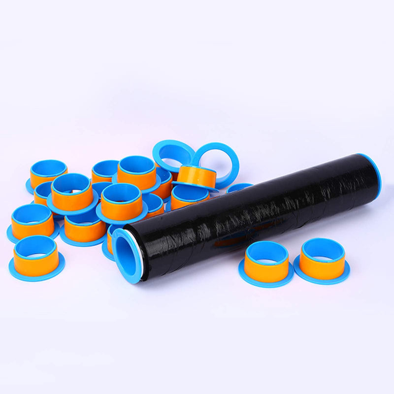 [Australia - AusPower] - OVOV Stretch Wrap Dispenser 2 Pair Plastic Hand Saver Fit for 3” Core Shrink Wrap Holder (Blue) Free Blue 