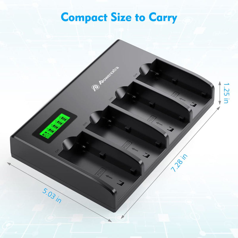 [Australia - AusPower] - Powerextra 4-Channel Battery Charger with LCD Display for Sony NP-F970, NP-F960, NP-F950, NP-F930, NP-F770, NP-F750, NP-F570, NP-F550 Camera Battery 