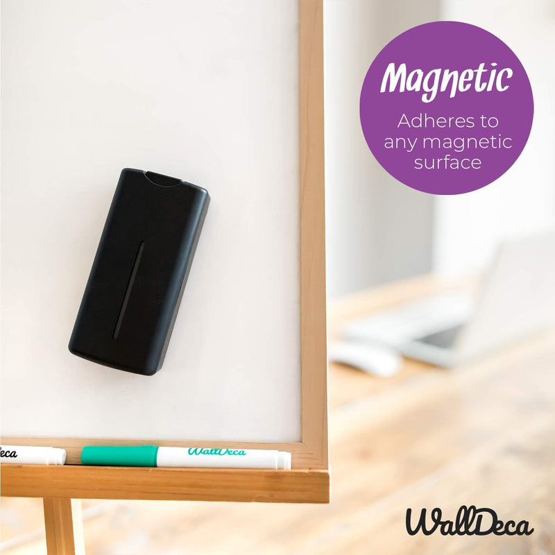 [Australia - AusPower] - WallDeca Magnetic All-in-One Cleaning Dry Eraser, with Cleaning Solution Included - Felt Bottom Surface, Made for Whiteboard Dry Erase Board 