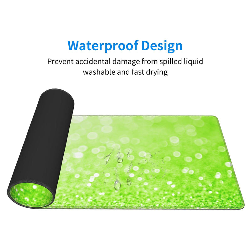 [Australia - AusPower] - Lime Green Glitter Gaming Mouse Pad Large XL Long Extended Pads Desk Mat Big Mousepad for Home Office Decor Accessories Lime Green Glitter 