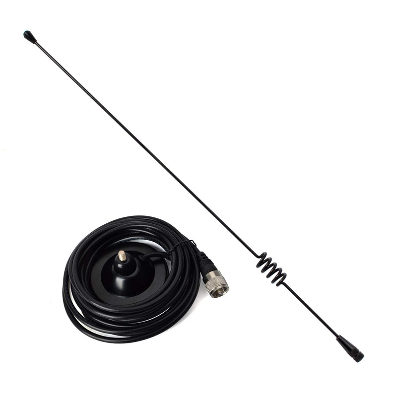 [Australia - AusPower] - HYS Dual Band Mobile Antenna 2m/70cm VHF/UHF Ham Radio 136-174&400-470Mhz Magnet Base Antennas with 2.95inch Magnetic Base/13ft(4m) RG-58 Coax Cable PL259 