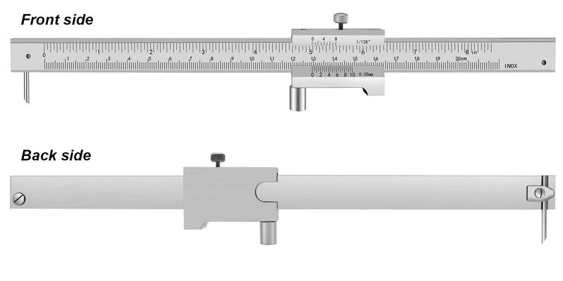[Australia - AusPower] - ZLKSKER Parallel Crossed Caliper 0-20cm (0-8 inch) with 2 Carbide Scriber/Needle, Stainless Steel Vernier Calipers, Marking Gauge, Marking Tool 