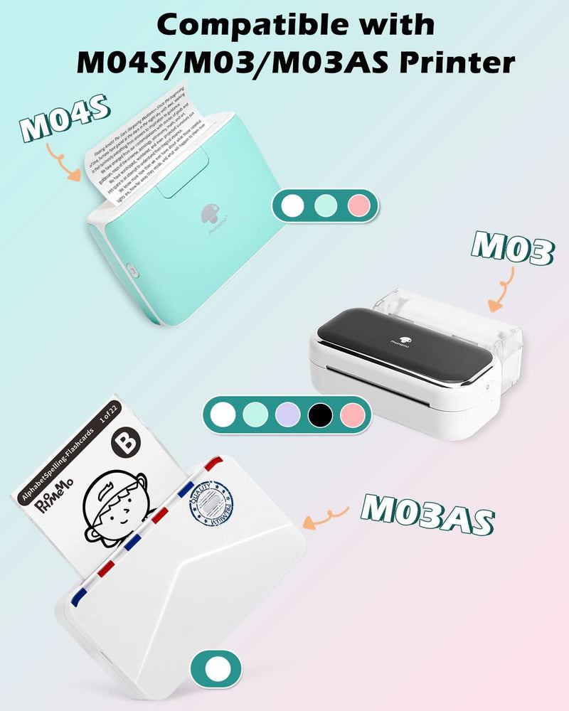 [Australia - AusPower] - Phomemo Non-Adhesive 80mm Width Thermal Paper Printer Paper, Compatible With Phomemo M03/M03AS/M04S Sticky Note Printer, Black on White, 3 Rolls, Suitable For Notes, List, Photo 