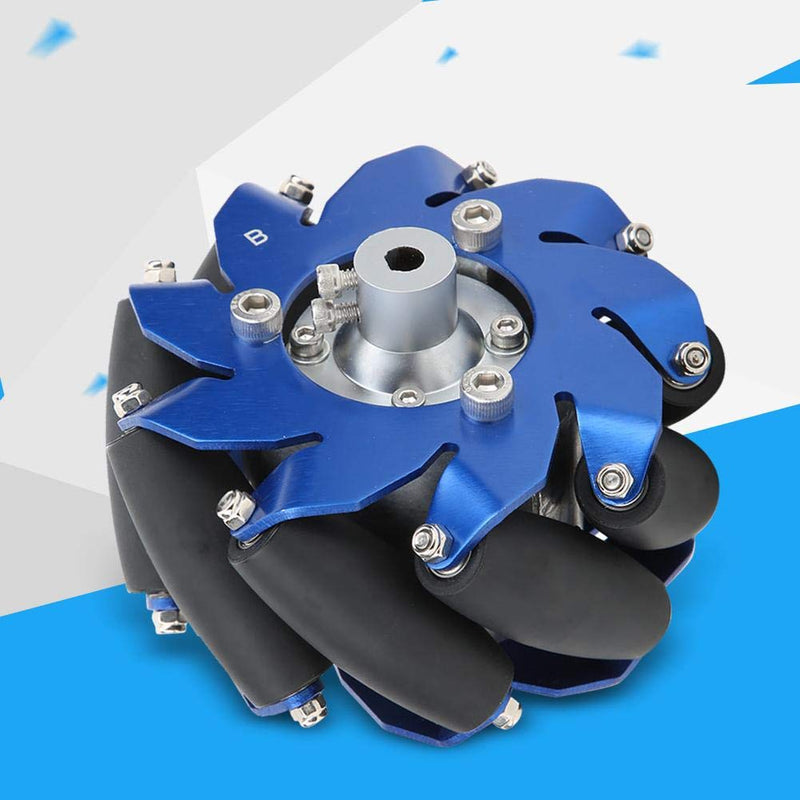 [Australia - AusPower] - 4in Mecanum Wheel Left Aluminum with TPU Rubber Rollers Industrial Robot Accessories 50mm / 2in Wheel Width with Wheel Coupling 